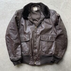 Vintage 70s USN G-1 Flight Jacket Brill Bros MIL-J-7823E Goatskin Sz 40 Scovill